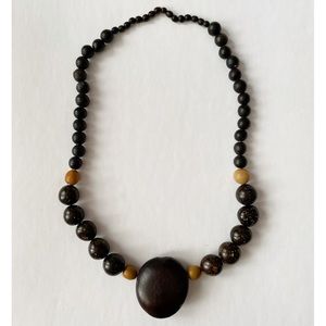 Artisan Wood Beaded Necklace